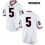 Women's Georgia Bulldogs NCAA #5 Nadab Joseph Nike Stitched White Authentic No Name College Football Jersey PVC5654UX
